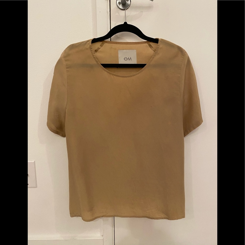 Tan Silk Loose Blouse